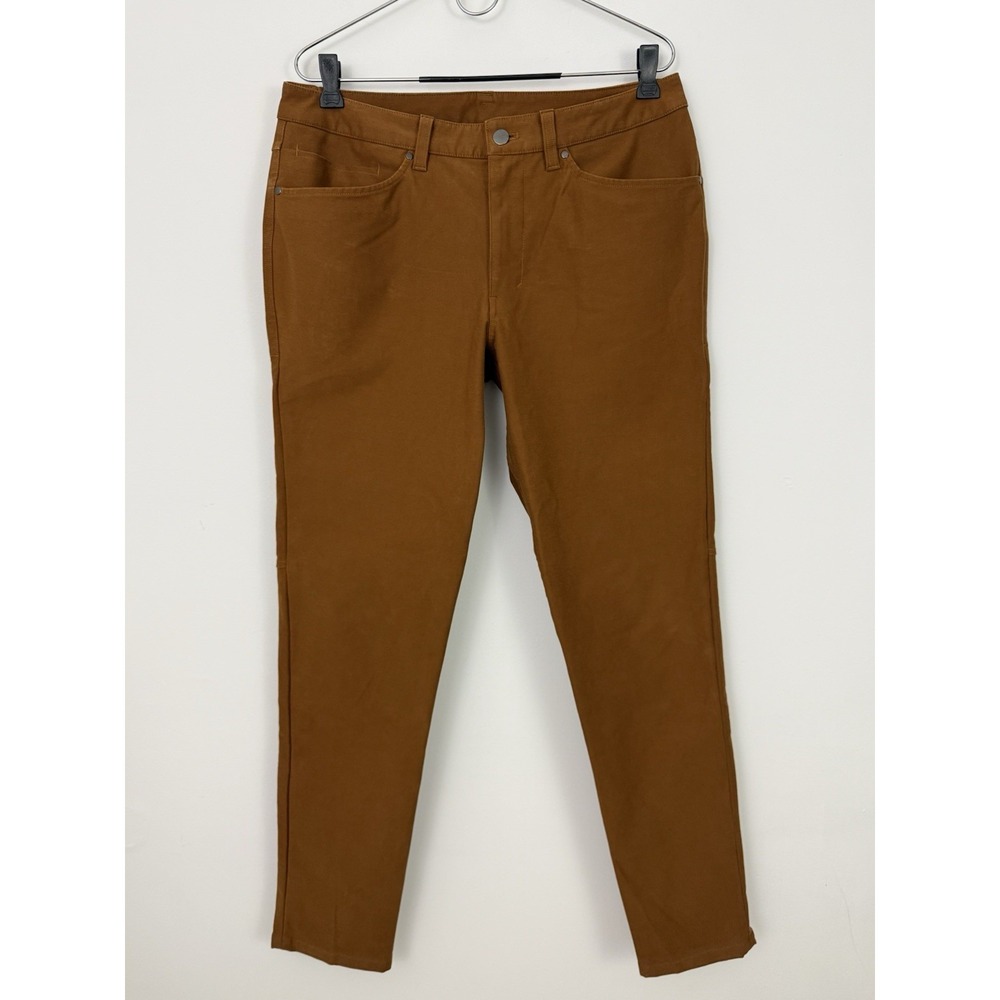 Lululemon Mens ABC Slim Fit 5 Pocket Pants 32 Canvas Artifact Brown 33 X 31